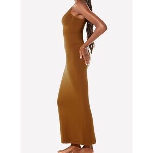 Smooth As Hell Shaping Dress in Bangin Brown Bpdy Sculpting Bodycon maxi
